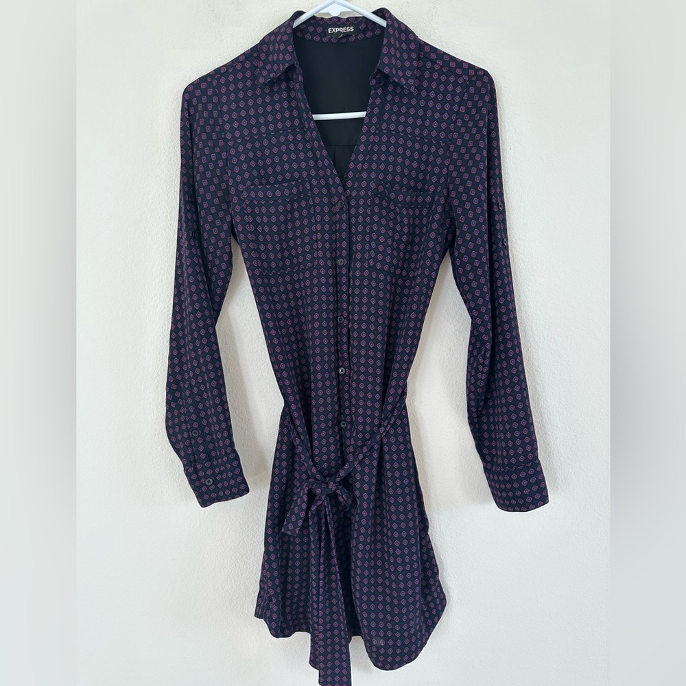 Express Tie-Waist Shirt Dress